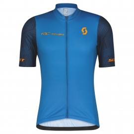 SCOTT Maglia RC Team 10 Maniche Corte Storm Blue/Copper Orange