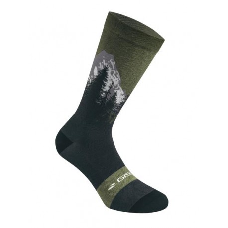 GIST Calzino Trendy Mountain Verde/Nero Gist 5863-MOUNT-NV
