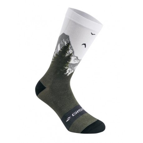 GIST Calzino Trendy Mountain Verde/Bianco Gist 5863-MOUNT-BV