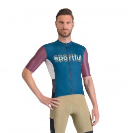 SPORTFUL Maglia Supergiara Logo Teal Blue/Bordò